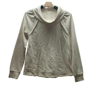 Altar’d State Cream Cowlneck Sweatshirt Size S Metallic Threading Cozy Pullover